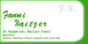fanni waitzer business card